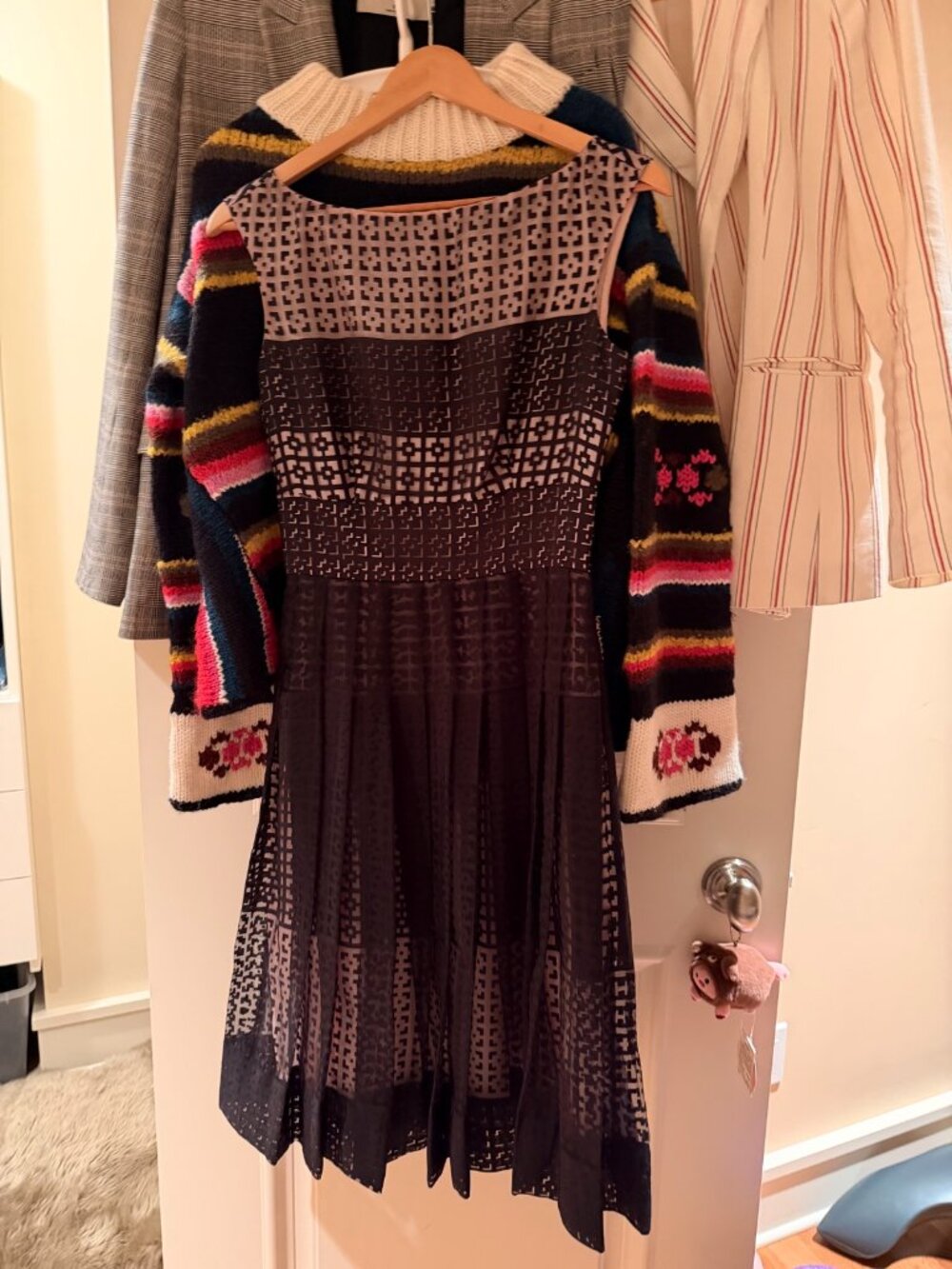 Kate Spade New York Black Geometric Lace Dress